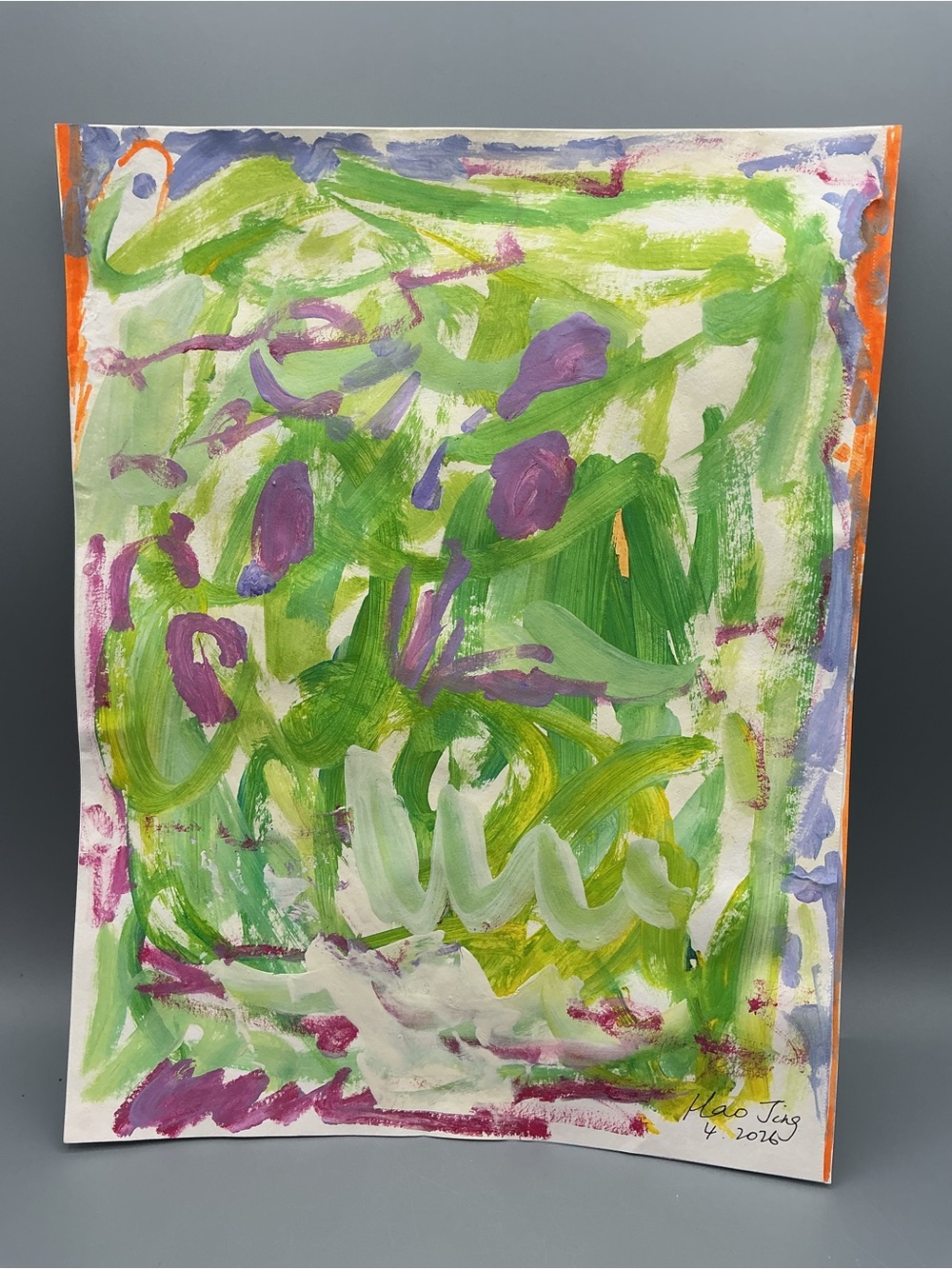 Painting “ Morning Light In The FlowerBeds” Acrylic On Paper